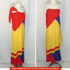 RARE Vintage 1970's GIORGIO SANT ANGELO Maxi Dress